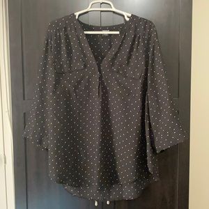 Black and white polka dot blouse